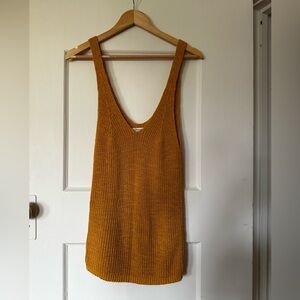 Mustard Knit Sleeveless Tank Top